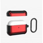 Wholesale Heavy Duty Shockproof Armor Hybrid Protective Case Cover for [Apple Airpods Pro] (Black Red)